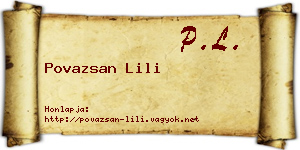 Povazsan Lili névjegykártya